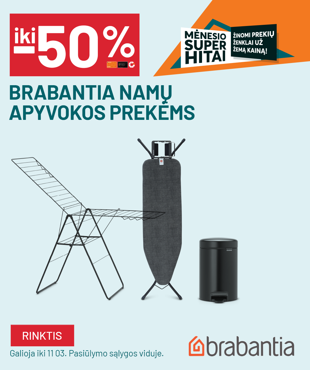 iki -50% BRABANTIA namų apyvokos prekėms