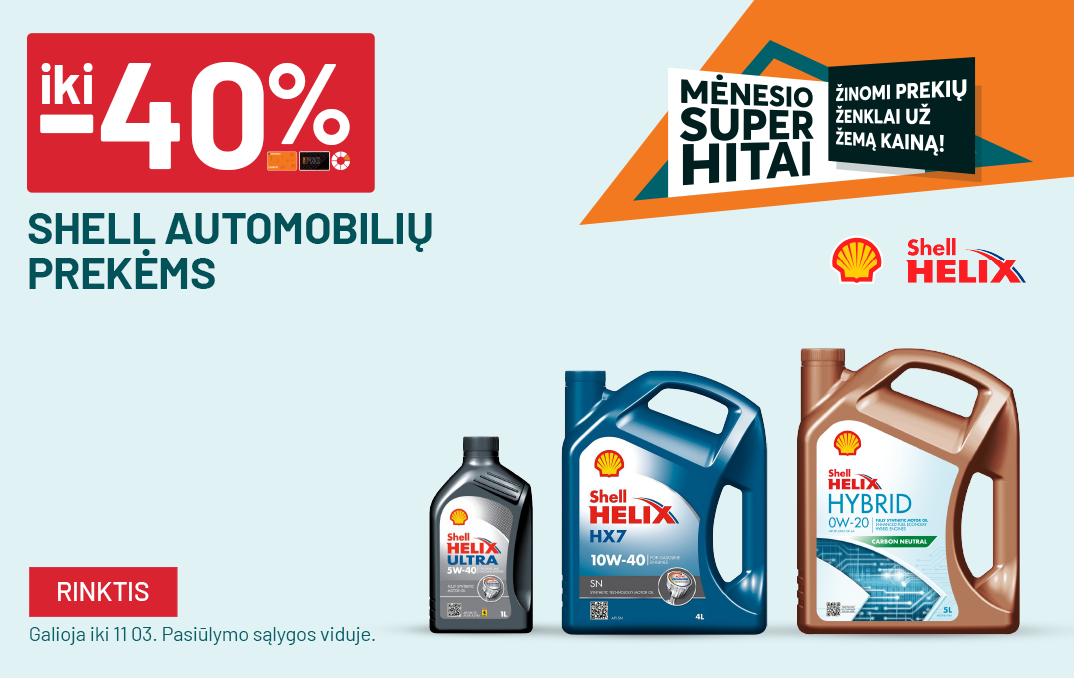 SPALIS fm8 (10-01 iki 10 15) iki -40% SHELL automobilių prekėms