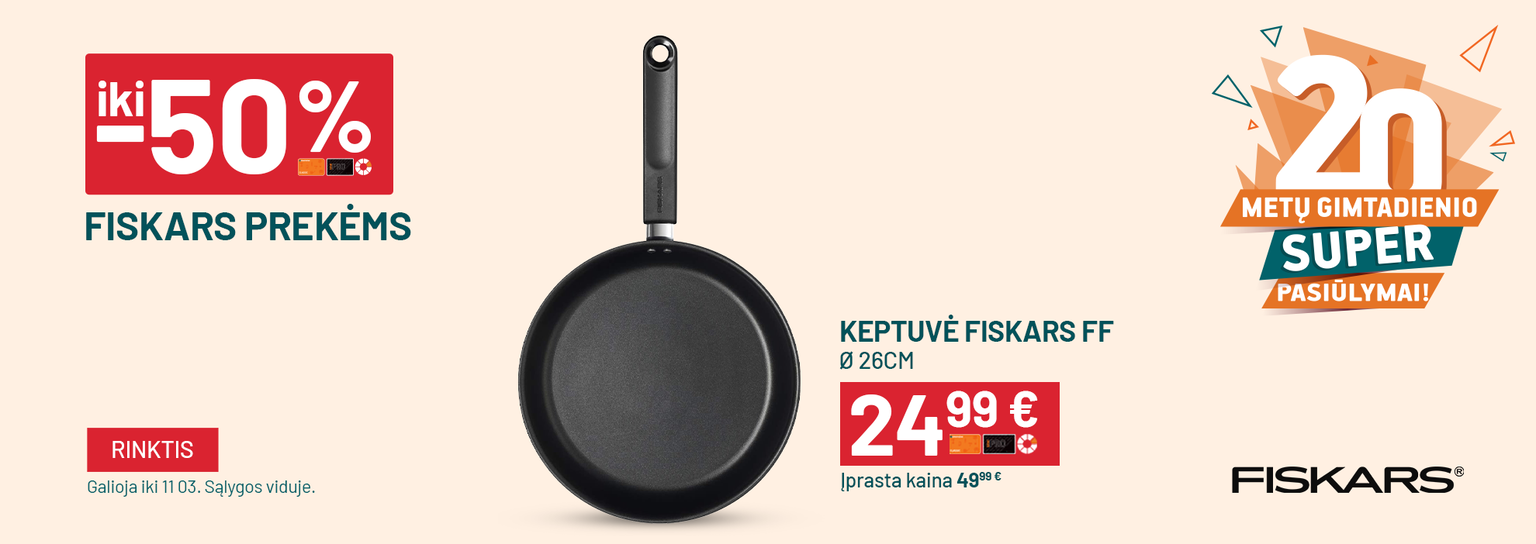 SPALIS gimtadienis (10 01 iki 11 03) Iki -50% FISKARS prekėms