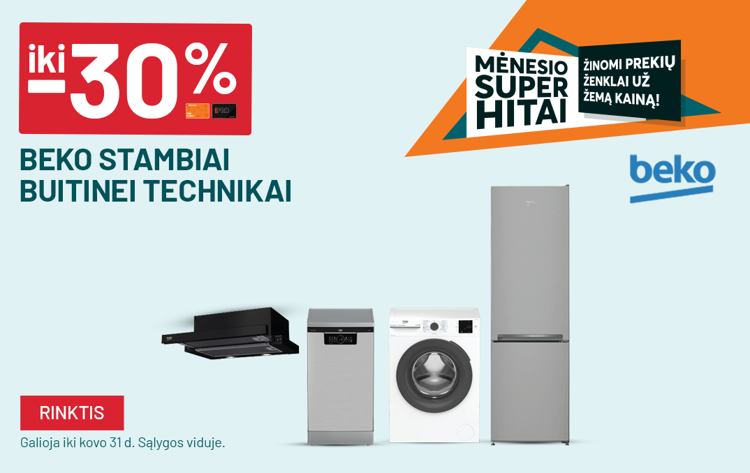 fm8 kovas iki -30% Beko stambiai buitinei technikai