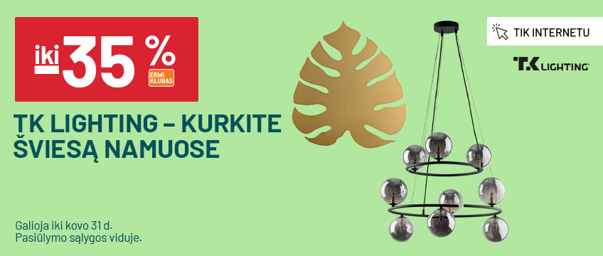 Iki -35% TK Lighting – kurkite šviesą namuose