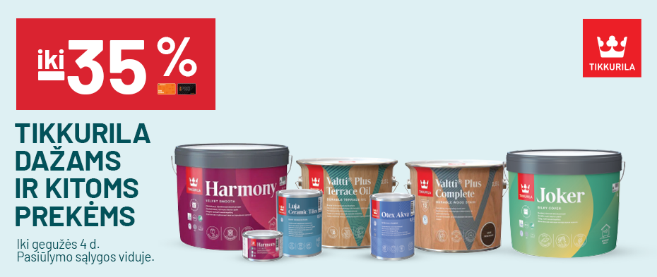 iki -35% TIKKURILA prekėms