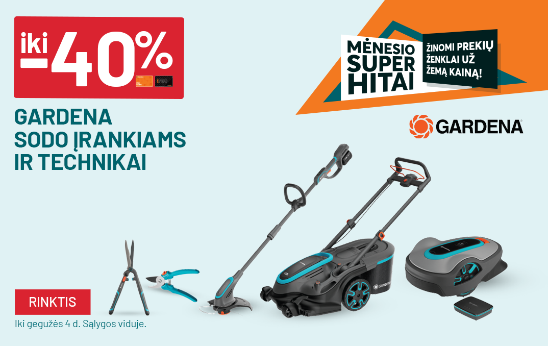 FM8_balandis iki -40% GARDENA sodo įrankiams ir technikai