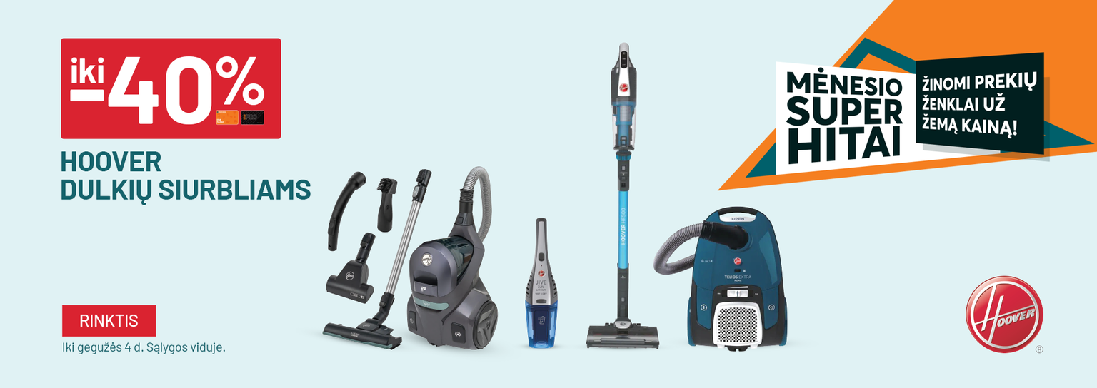 FM8_balandis iki -40% HOOVER dulkių siurbliams