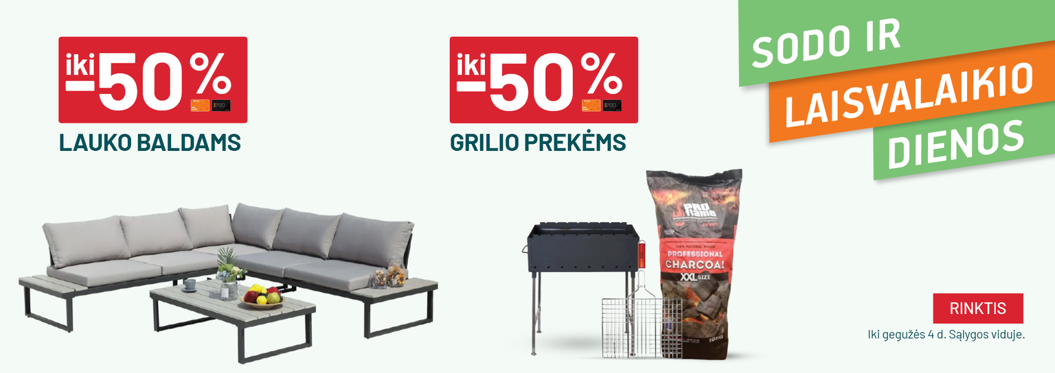 Balandis_Teminės_iki -50% Lauko baldams ir  iki -50% Grilio prekėms