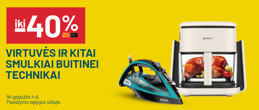 iki -40% Virtuvės ir kitai smulkiai buitinei technikai