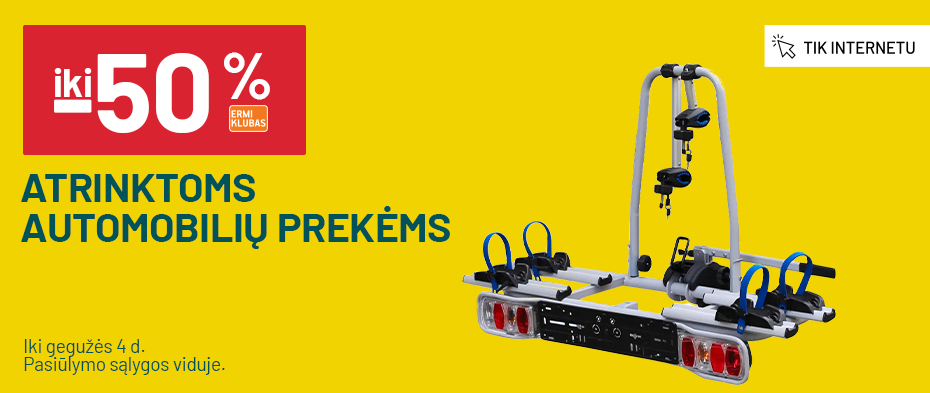 Iki -50% atrinktoms automobilių prekėms