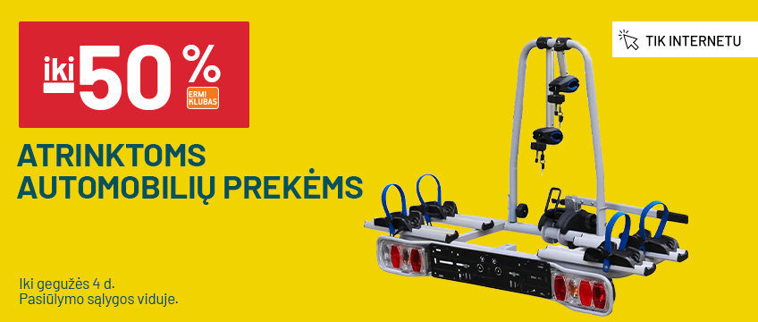 Iki -50% atrinktoms automobilių prekėms