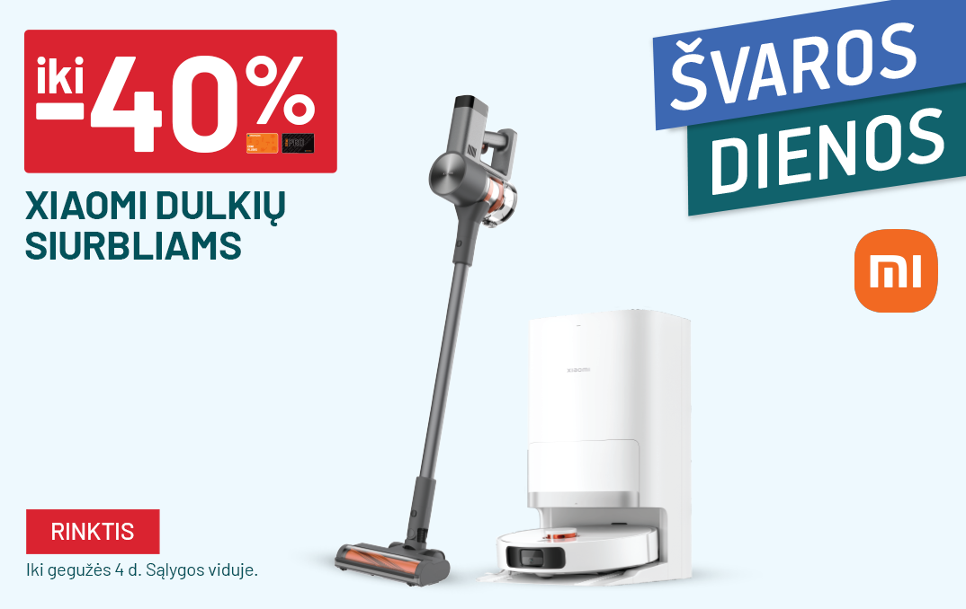 -40 % Xiaomi dulkių siurbliams