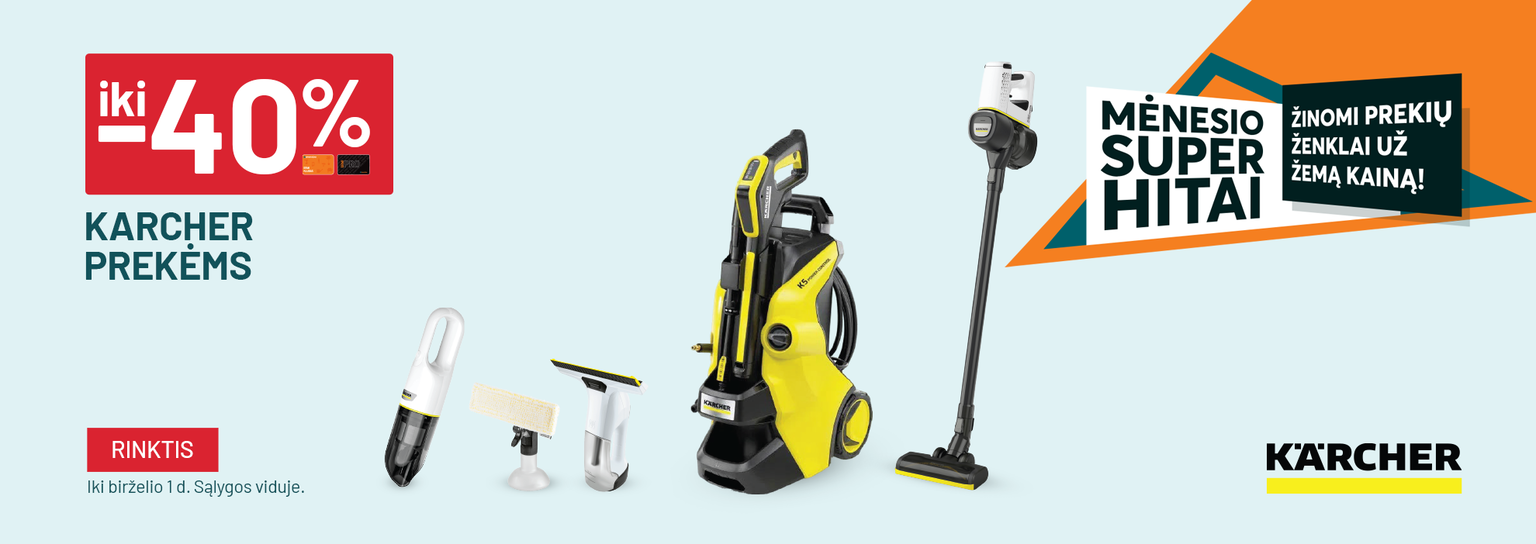 Gegužė iki -40% KARCHER prekėms