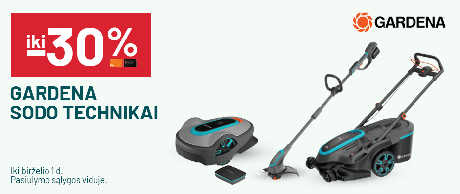iki -30% GARDENA sodo technikai