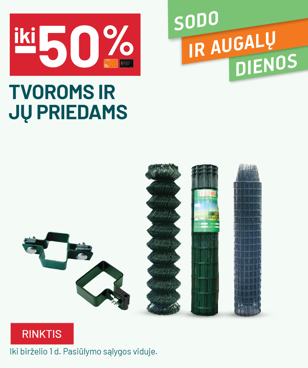 iki -50% Tvoroms ir jų priedams
