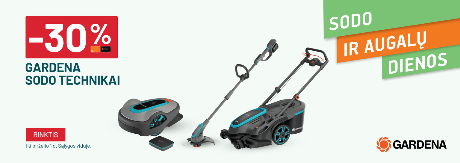 Gegužė iki -30% GARDENA sodo technikai