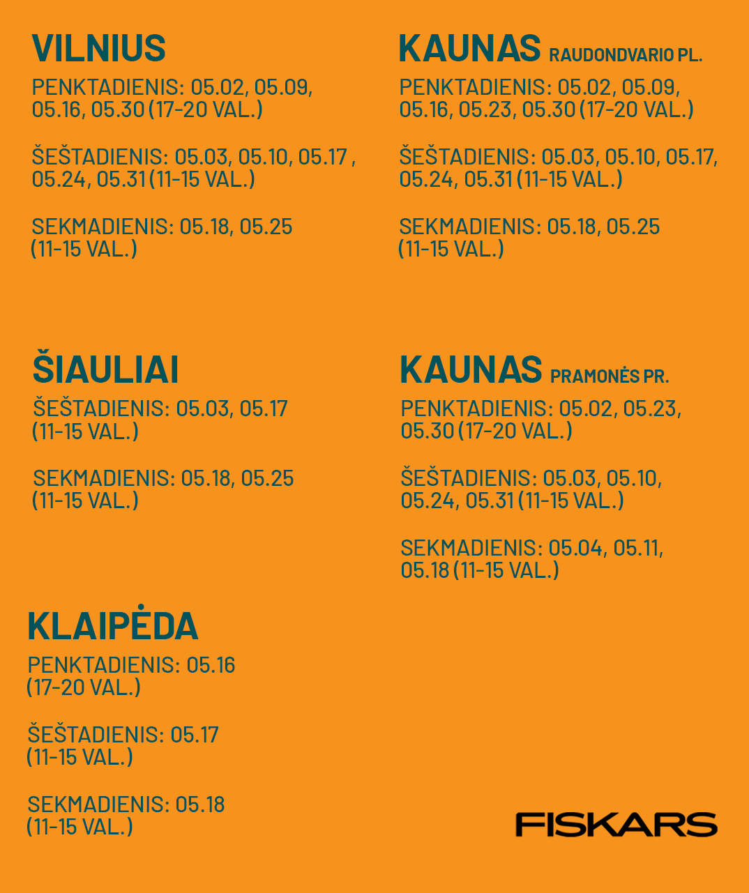 FISKARS PROFESIONALI KONSULTACIJA PARDUOTUVĖSE!