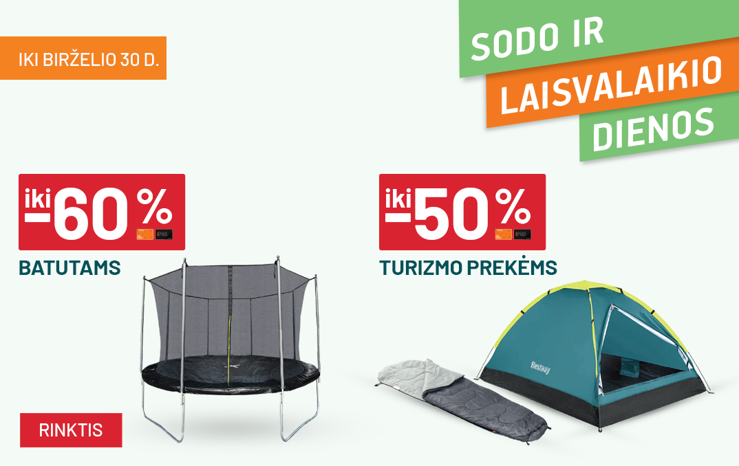 BIRŽELIS -temines (iki -60% Batutams ir iki -50% Turizmo prekėms)