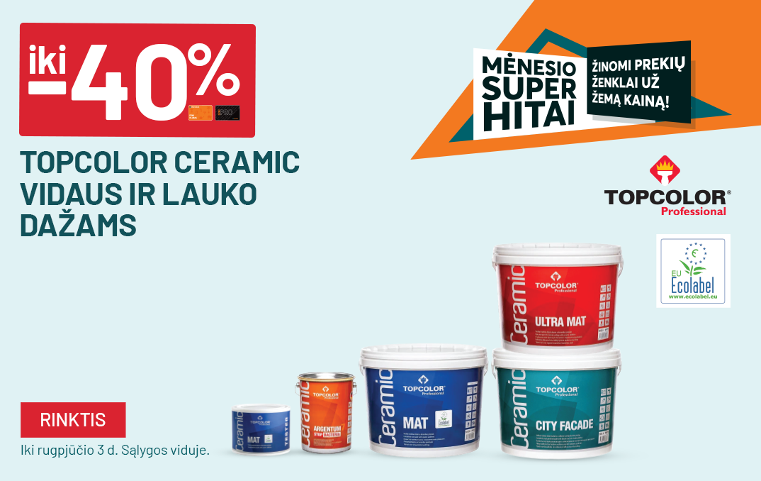 LIEPA - FM8 - iki -40% TOPCOLOR CERAMIC vidaus ir lauko dažams