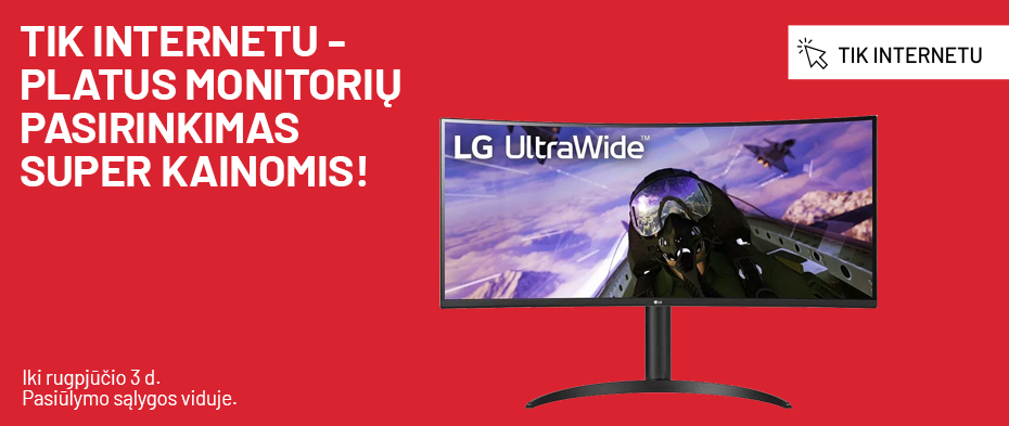 TIK INTERNETU - Platus monitorių pasirinkimas super kainomis!
