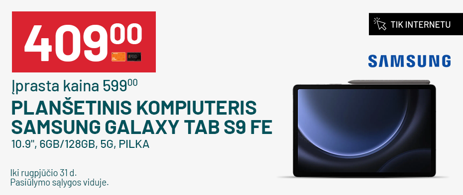 Planšetinis kompiuteris Samsung Galaxy Tab S9 FE