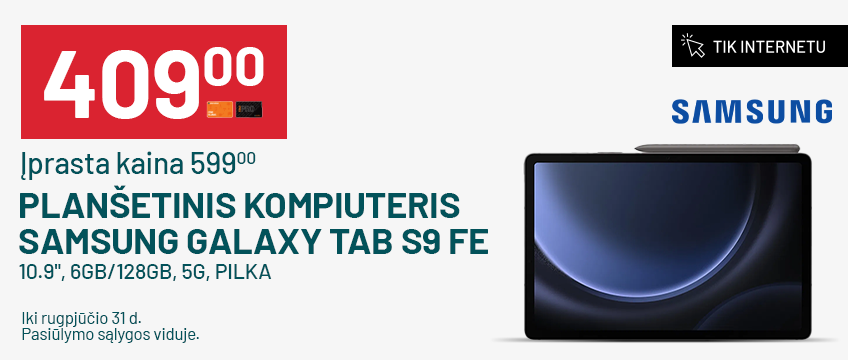 Planšetinis kompiuteris Samsung Galaxy Tab S9 FE