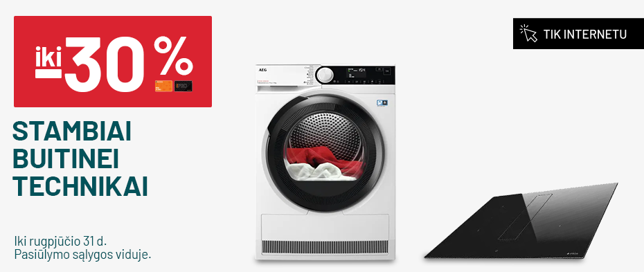 IKI -30% STAMBIAI BUITINEI TECHNIKAI 