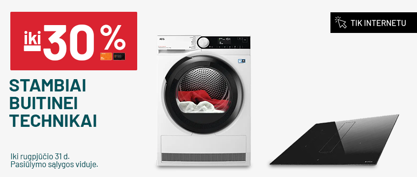IKI -30% STAMBIAI BUITINEI TECHNIKAI 