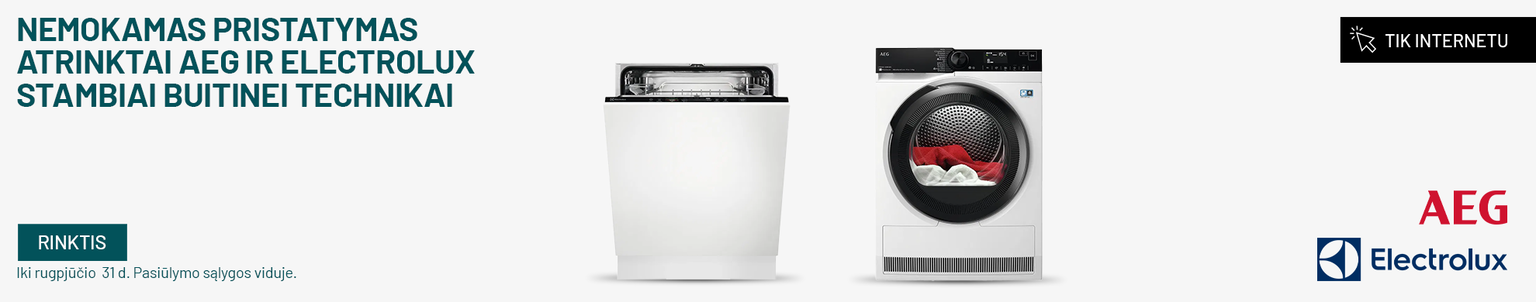 Nemokamas pristatymas atrinktai AEG ir ELECTROLUX stambiai buitinei technikai