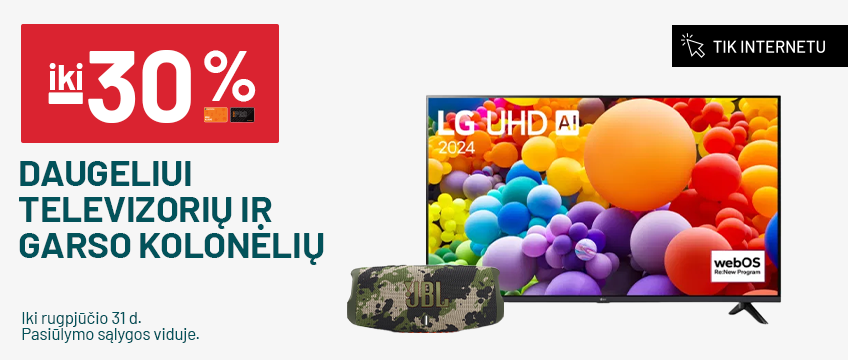 IKI -40% DAUGELIUI TELEVIZORIŲ 