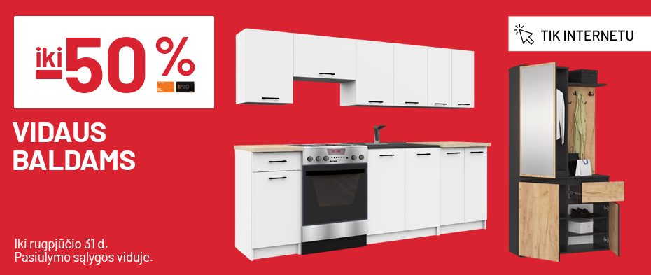 IKI -50% VIDAUS BALDAMS