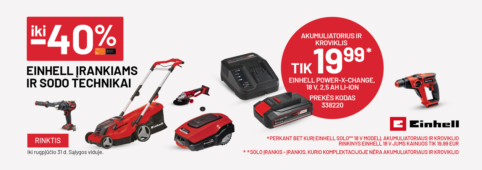 RUGPJŪTIS - Einhell promo 