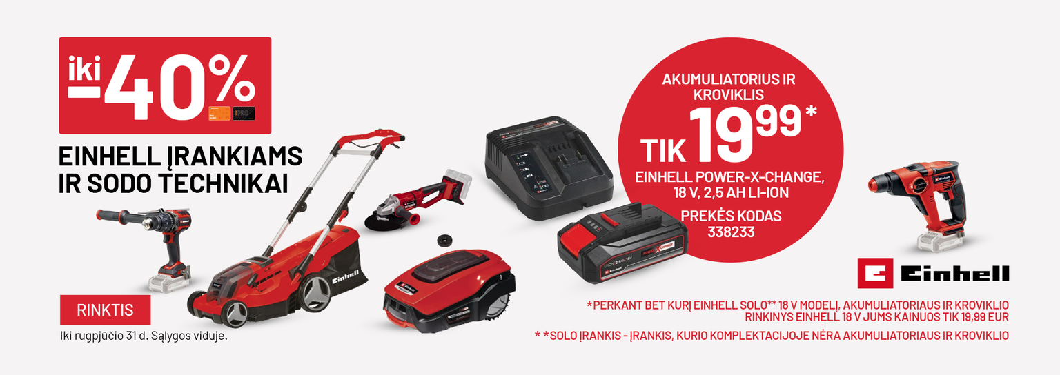 RUGPJŪTIS - Einhell promo 