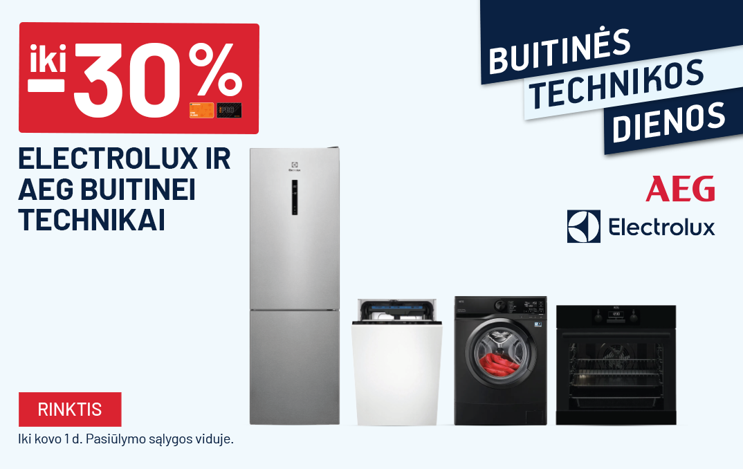 VASARIS - Buitinės technikos dienos - iki -30% Electrolux ir AEG buitinei technikai