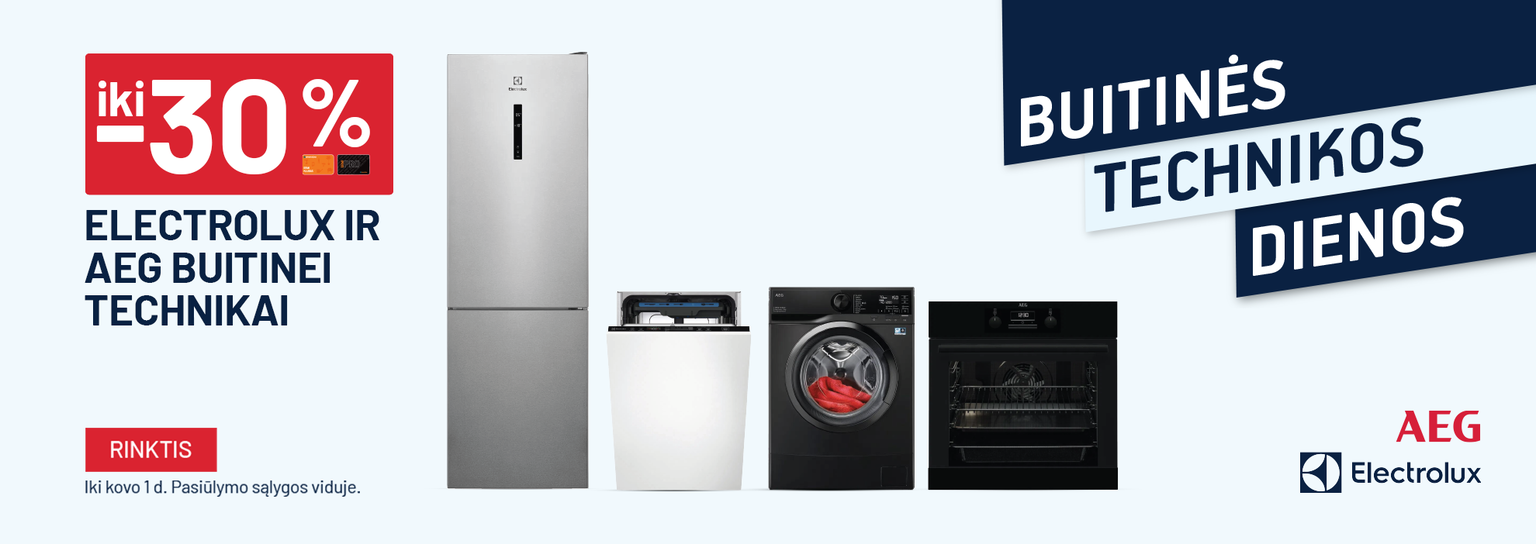 VASARIS - Buitinės technikos dienos - iki -30% Electrolux ir AEG buitinei technikai