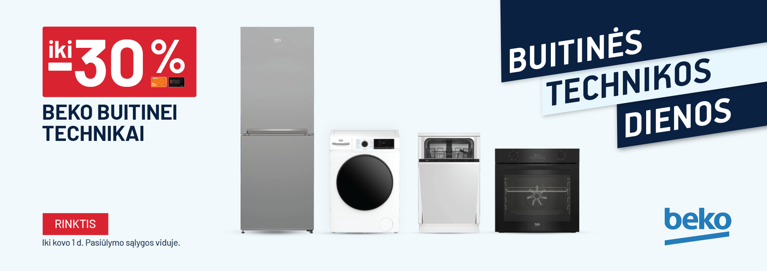 VASARIS - Buitinės technikos dienos - iki -30% BEKO buitinei technikai