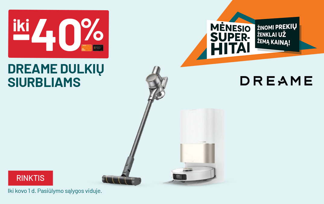 VASARIS - FM8 - iki -40% DREAME dulkių siurbliams