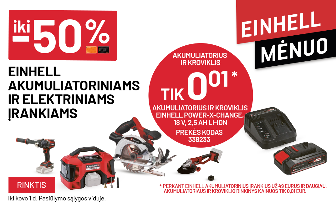 VASARIS - Mėnesio superhitai - Einhell promo