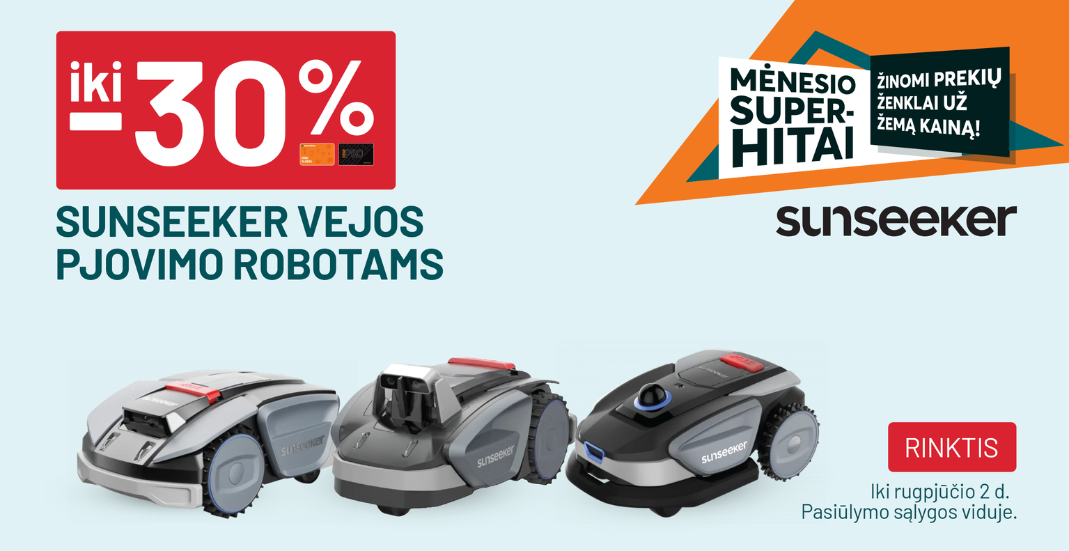 iki -30% SUNSEEKER vejos pjovimo robotams