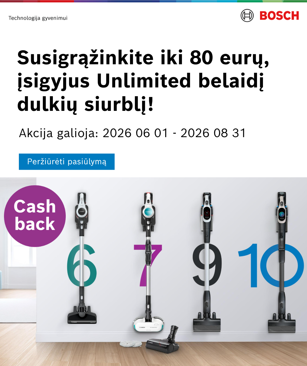 Bosch Unlimited pinigų susigrąžinimo akcija