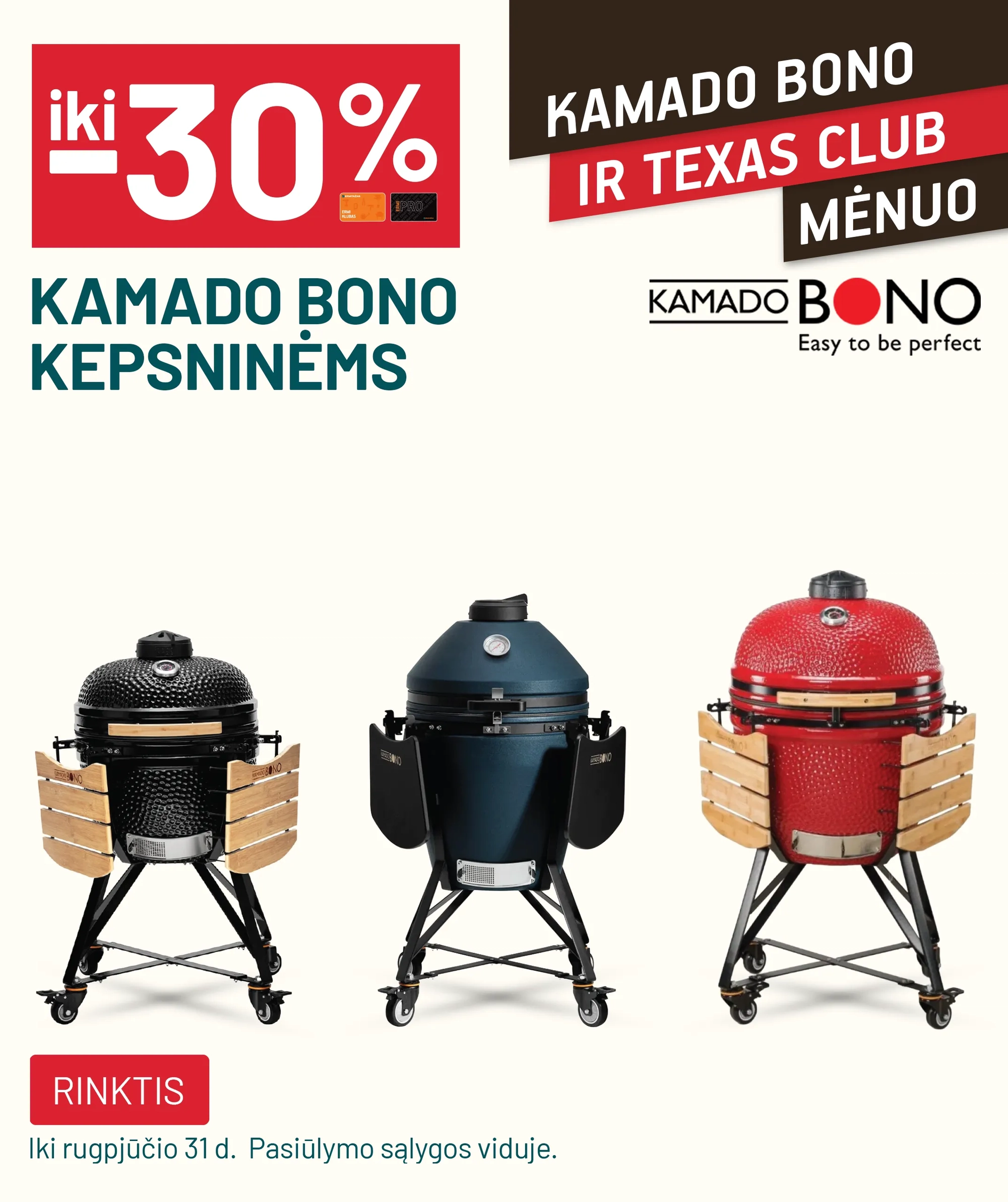  iki -30% KAMADO BONO kepsninėms