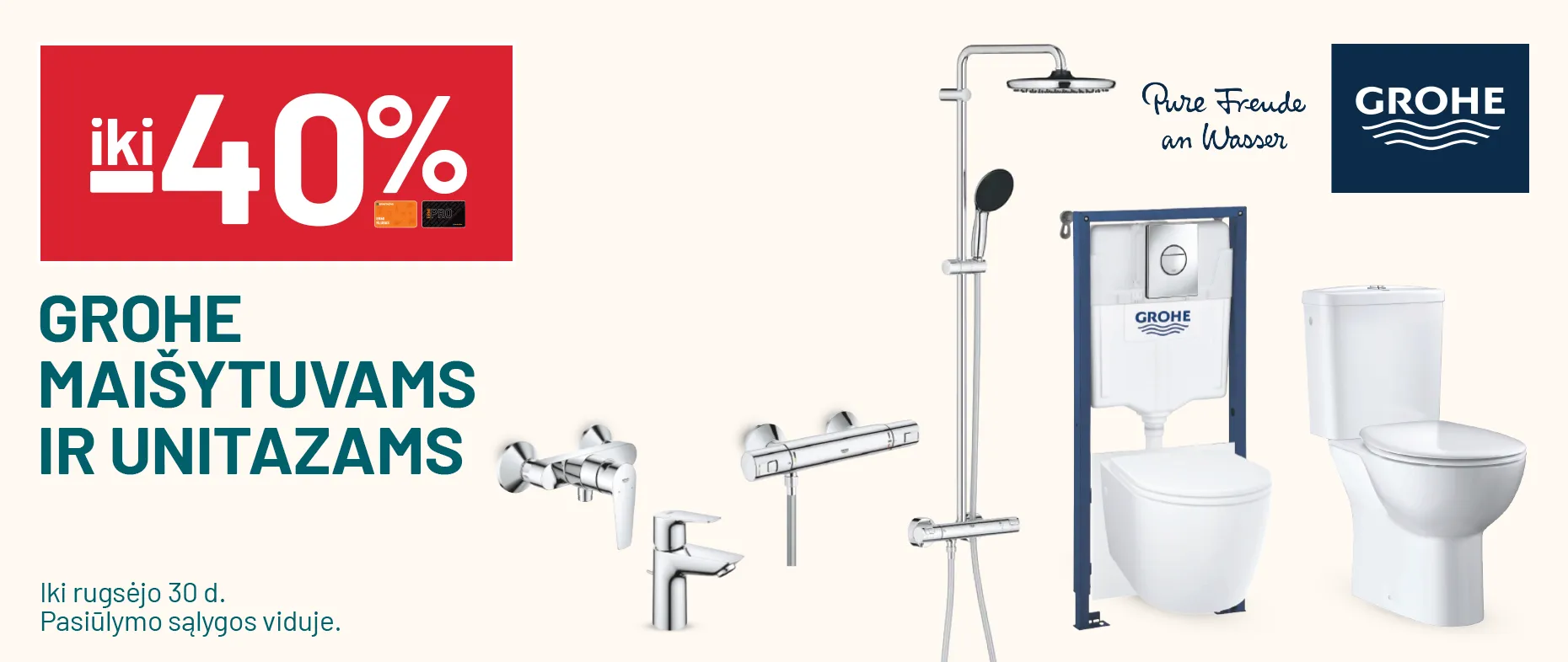 iki -40% GROHE maišytuvams ir unitazams
