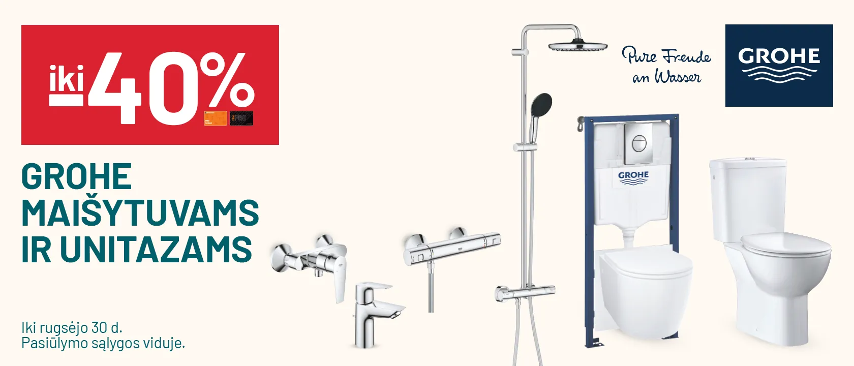 iki -40% GROHE maišytuvams ir unitazams
