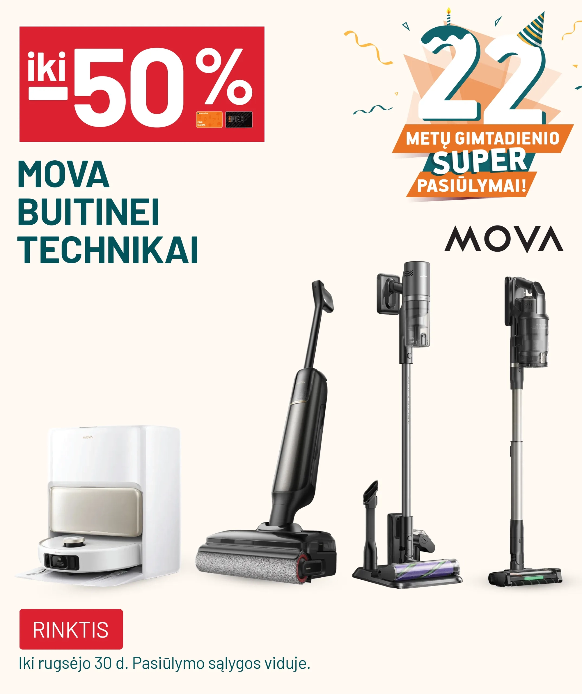 iki -50% MOVA buitinei technikai