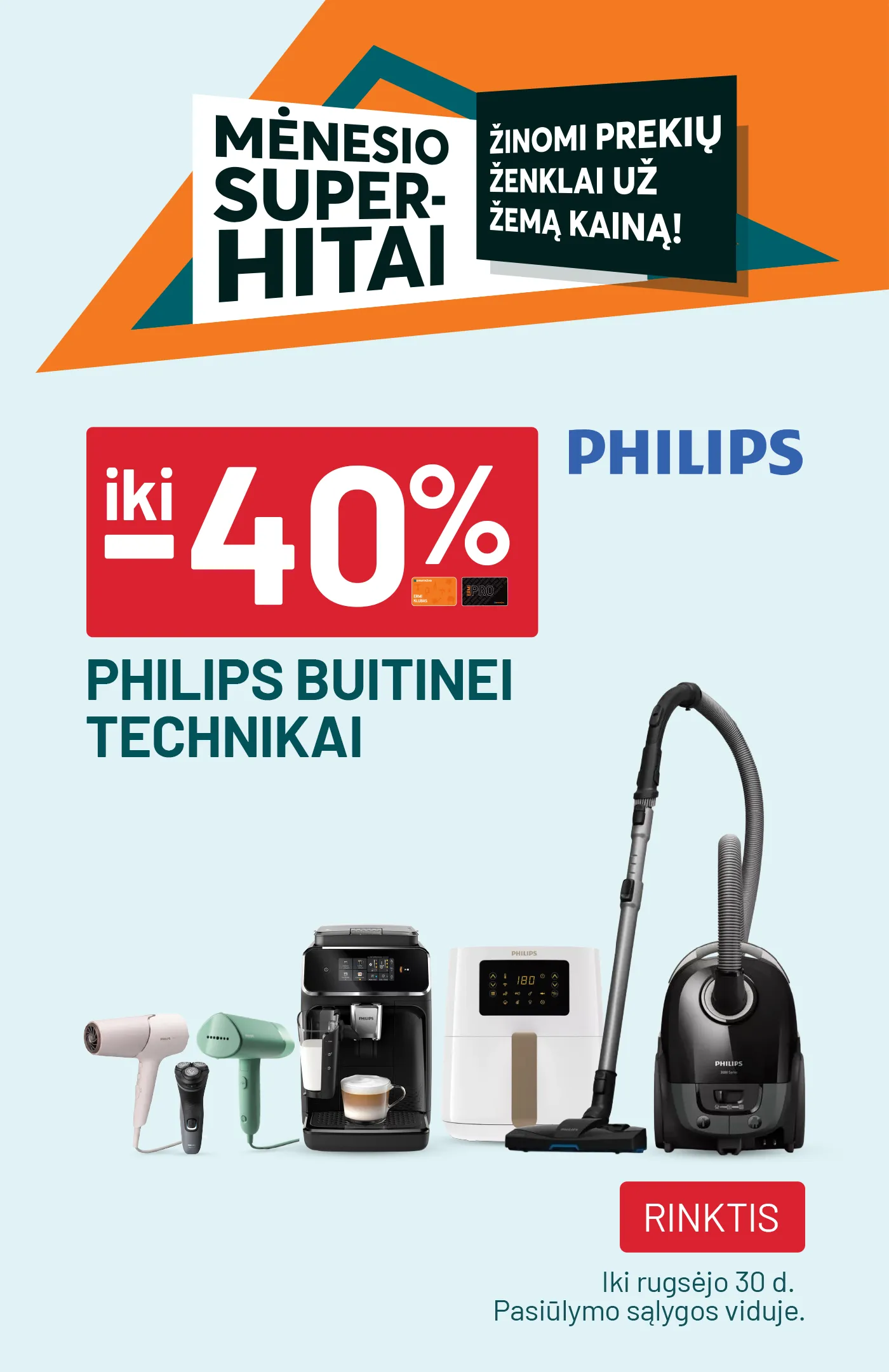 iki -40% PHILIPS buitinei technikai