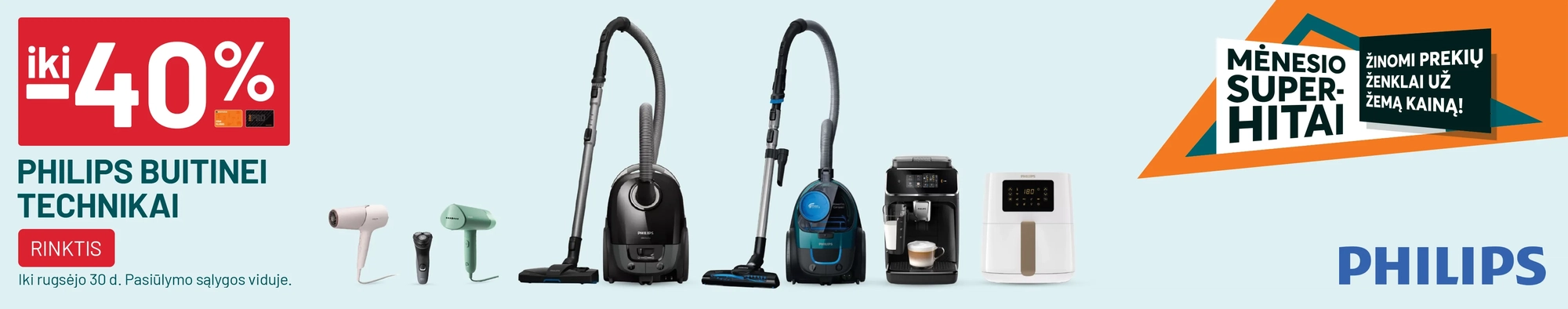 iki -40% PHILIPS buitinei technikai