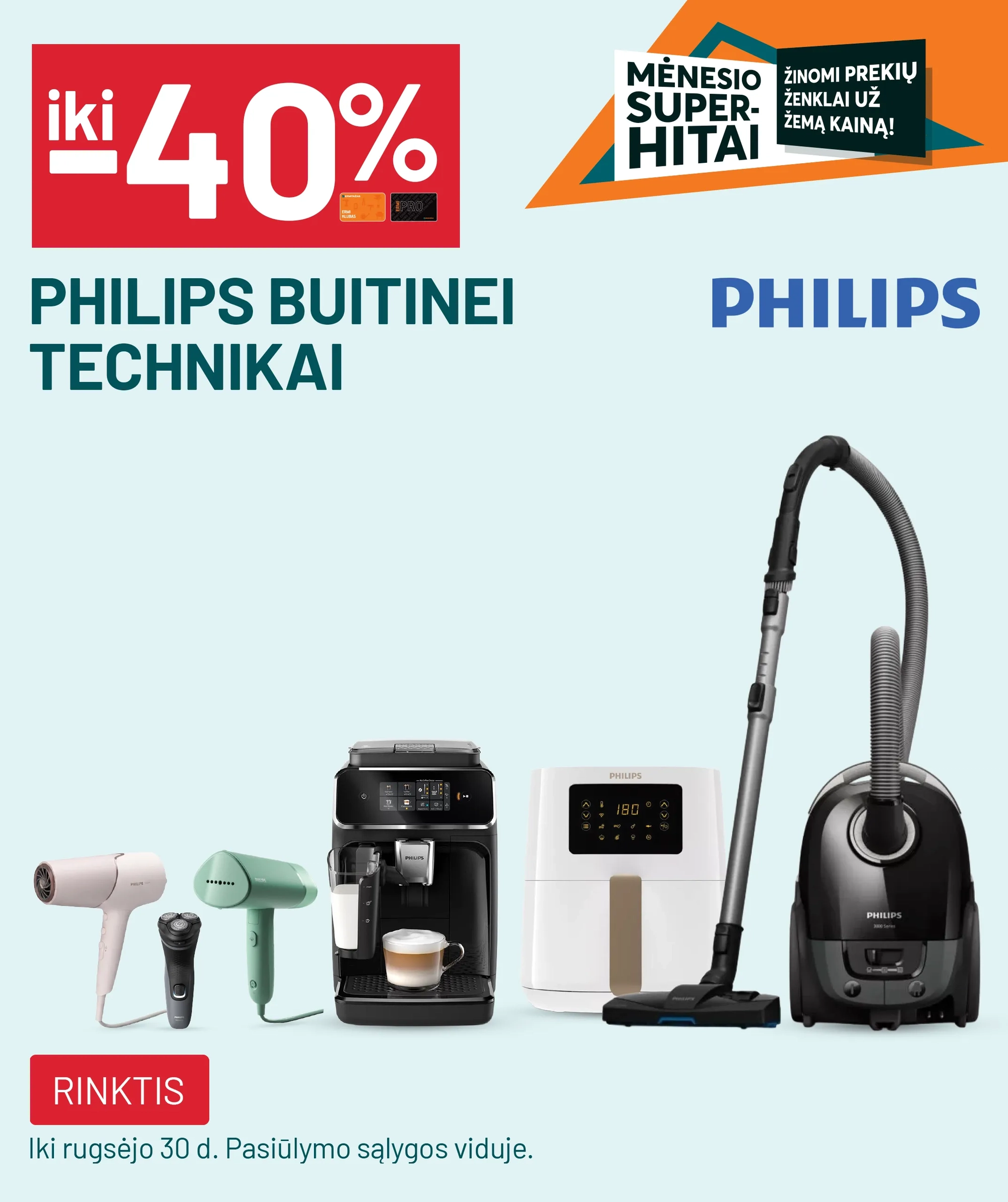 iki -40% PHILIPS buitinei technikai