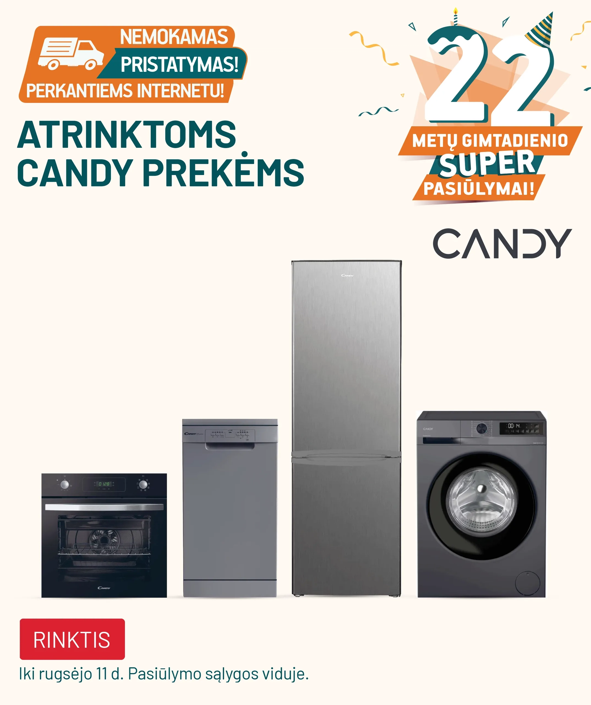 Candy nemokamas pristatymas