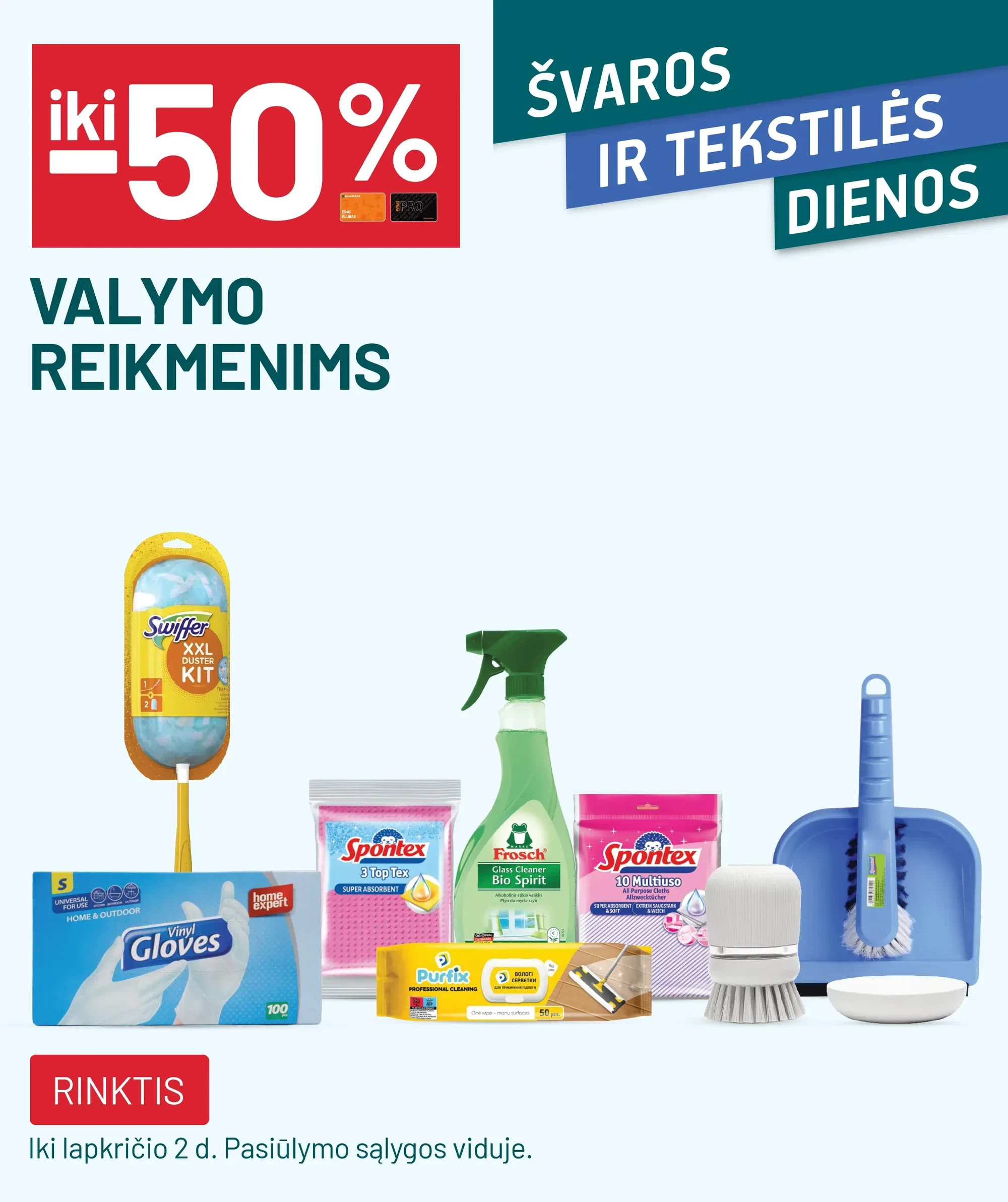  iki -50% Valymo reikmenims