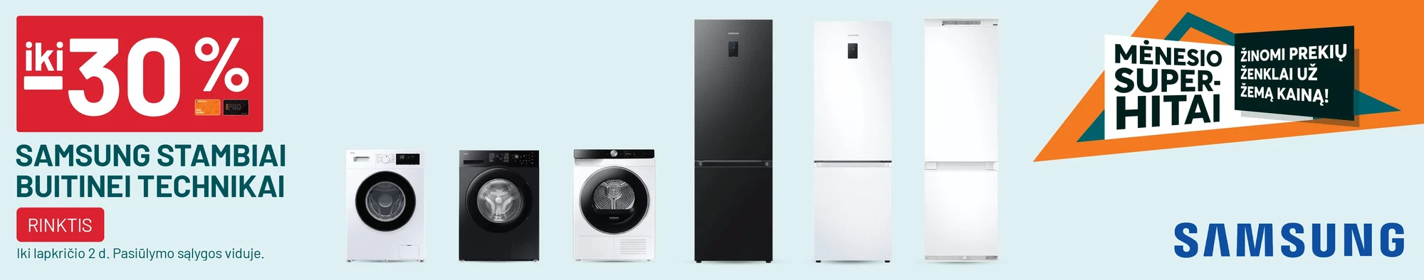 iki -30% SAMSUNG stambiai buitinei technikai
