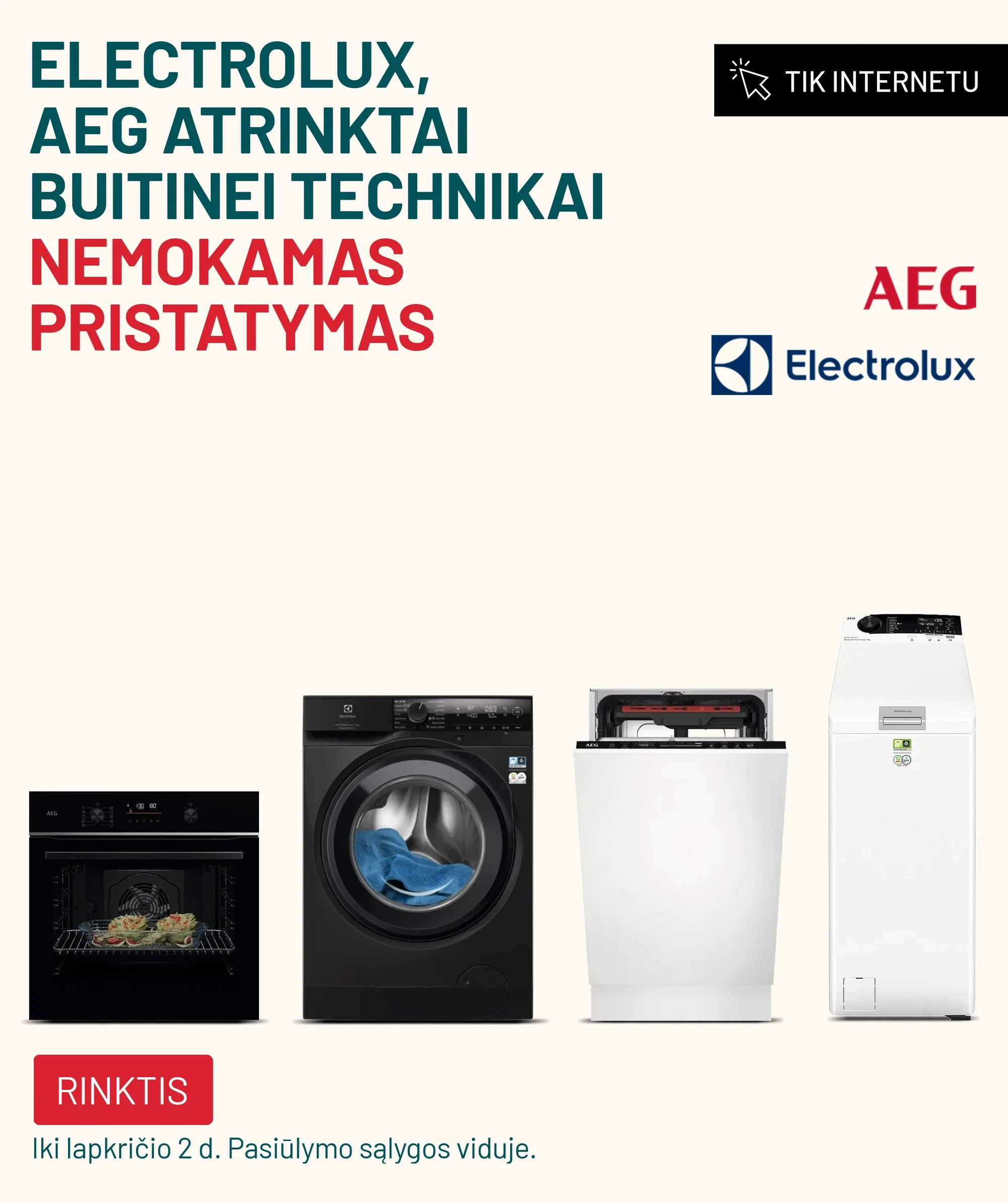 ELECTORLUX, AEG ATRINKTAI BUITINEI TECHNIKAI NEMOKAMAS PRISTATYMAS